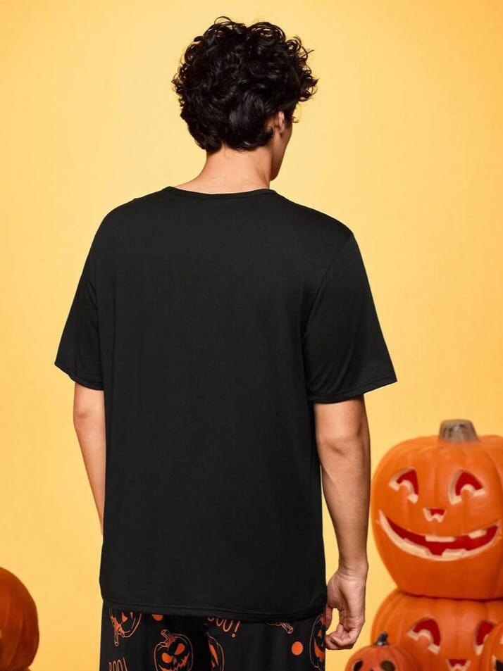 SLEEPTIME Halloween Funny Cartoon Novelty Print Sleepwear Set